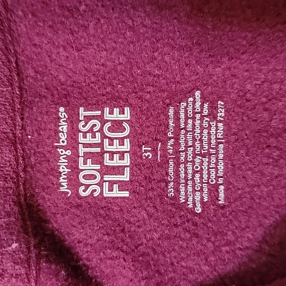 Jumping Beans Fleece Hooded Jacket 3T - Picture 2 of 3